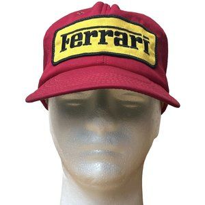 Ferrari Racing Vintage Red Foam Big Patch Snapback Hat Cap